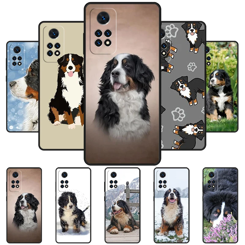 Bernese Mountain Dog Vintage Style Phone Case For Redmi Note 11 EPro 11S 10T 9S Promax 8 Pro Xiaomi Mi 10 11 12X 12S Ultra Cover