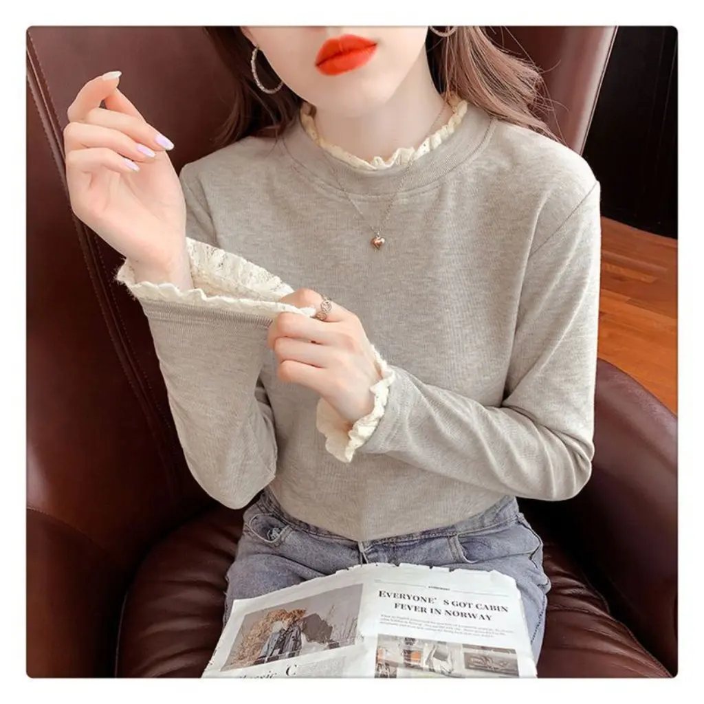 

Modern Winter T-Shirt Women's Long Sleeve Casual Comfortable Top Fashionable Graphic Print Tee for Autumn