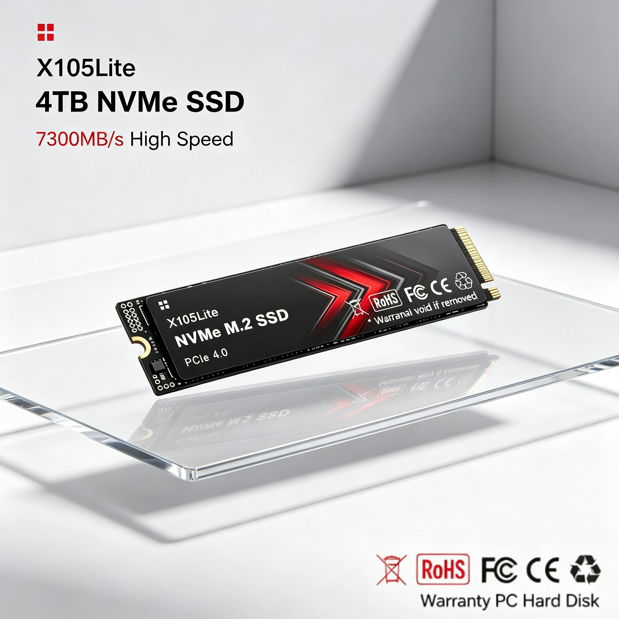 X105Lite 4TB SSD M.2 NVMe Internal Solid State Drive High Speed 7300MB/s PCIe 4.0 Gaming Drive Works for  Laptop PC Hard Disk