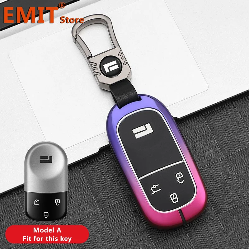 Zinc Alloy Silicone Car Key Case for BAIC JISHI Polestone 01 Polestones Remote Cover Shell Keychain Ring Holder Fob Accessories