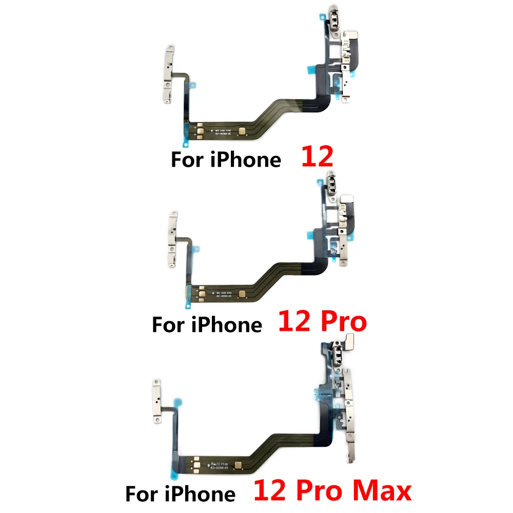 NEW Repair Side Power ON/OFF Key Flex Cable For IPhone 11 12 Pro Max 12 mini Volume Switch Button Ribbon