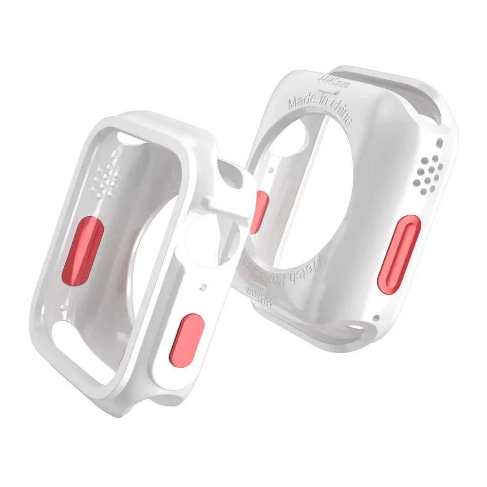 Rugged Cover For Apple Watch Case 9/8/7 45mm 44mm 41mm 40mm Soft TPU Bumper Protective Case for iWatch Series 6/SE 2/5 4 Shell