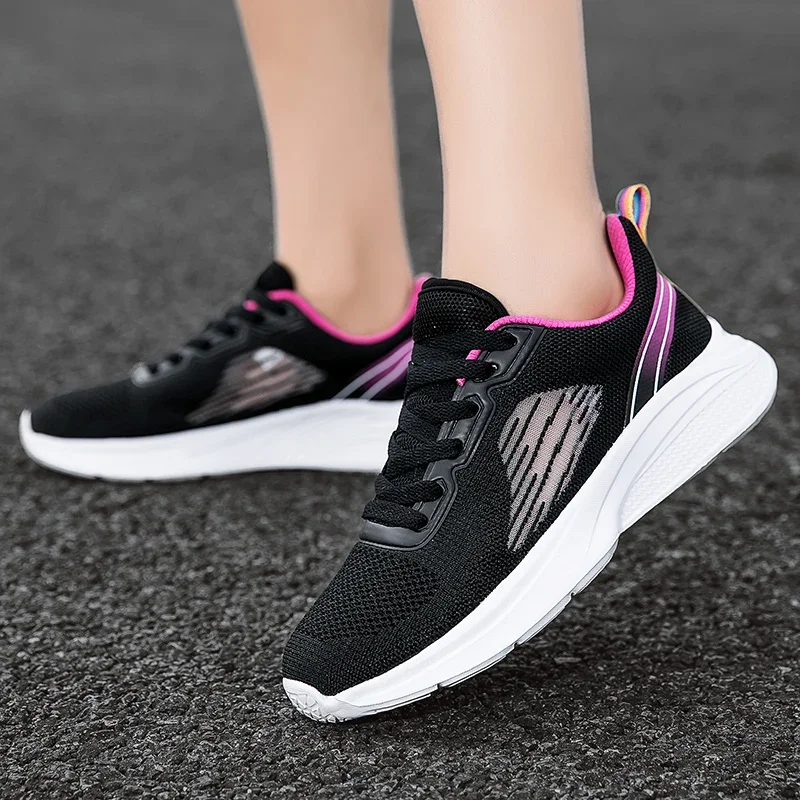 Flying Weave Fashion Breathable Running Shoes Women Spring Comfortable Casual Sneakers Ladies Sports Fitness Soft Jogging Shoes