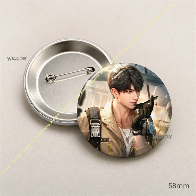 Anime Games Love and Deepspace Caleb Round Metal Badge Anime Character Brooch Pin Collectible Game Peripheral Gifts For Fans