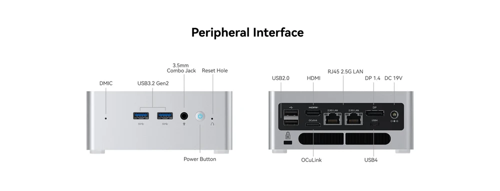 كمبيوتر ألعاب MINISFORUM NAB9 Plus Intel Core i9-12900HK/H 14-Core Oculink USB4 WiFi6E Win11 سطح المكتب مكتب كمبيوتر صغير HD DP BT5.3