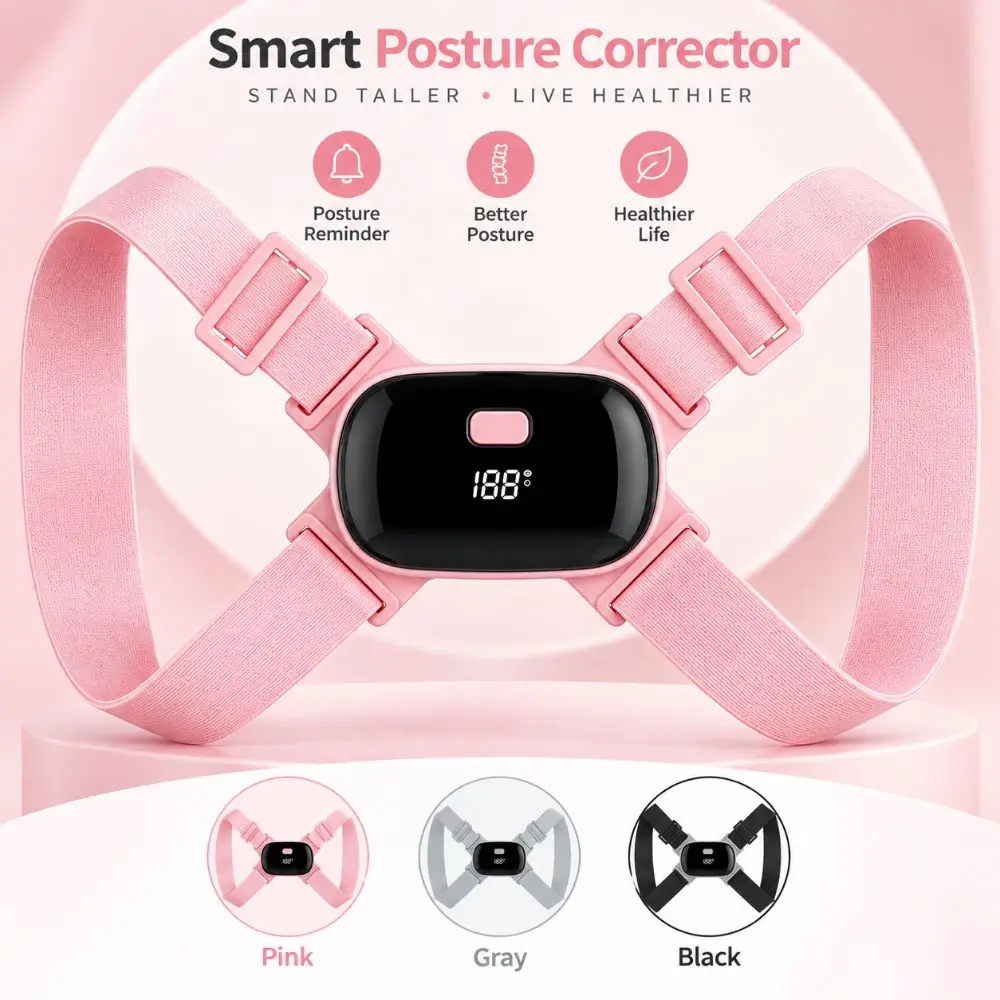 8 Shape Posture Corrector Belt Rechargeable 400mAh Battery Back Support Brace Pain Relief Breathable Fabric Spine Support Belt