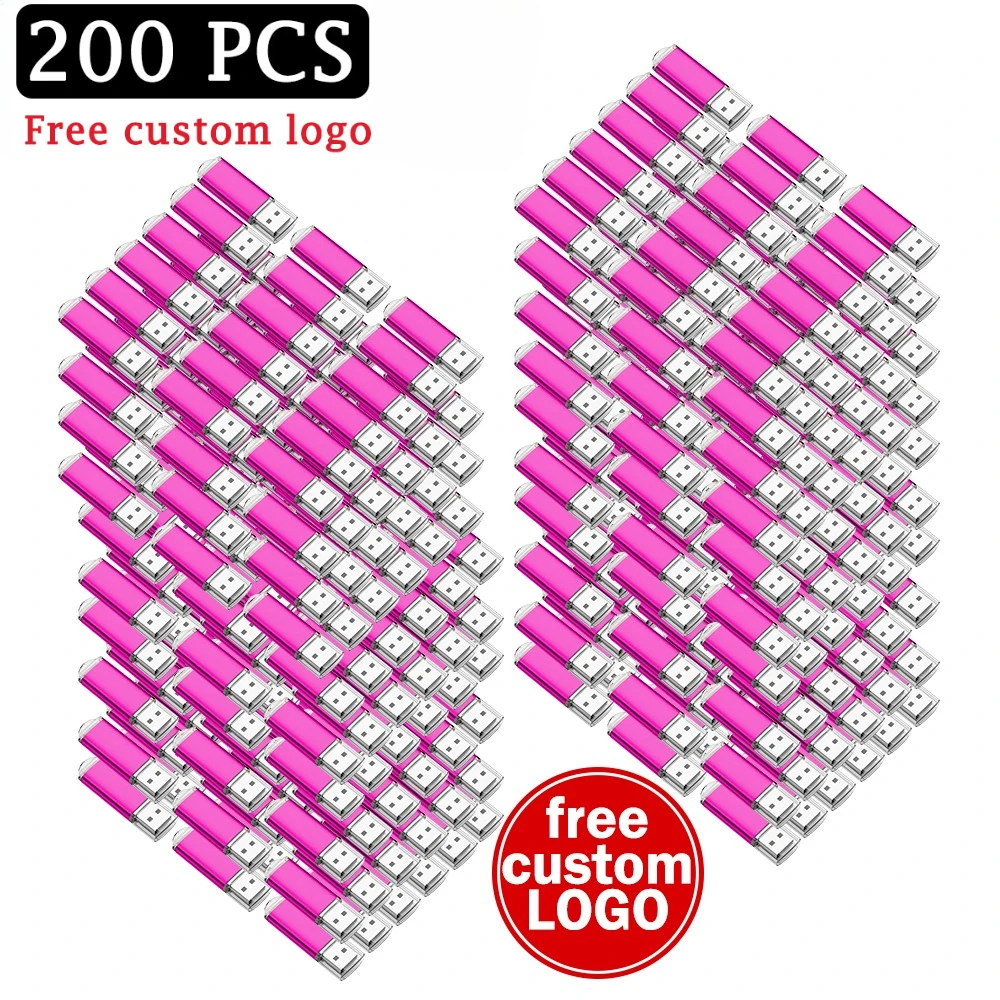 

200PCS Custom logo Flash Drive Pen Drive 1GB 2GB 16GB 32GB High Speed Usb Stick 2.0 Memoria Stick Memory Flash Drive Pendrive
