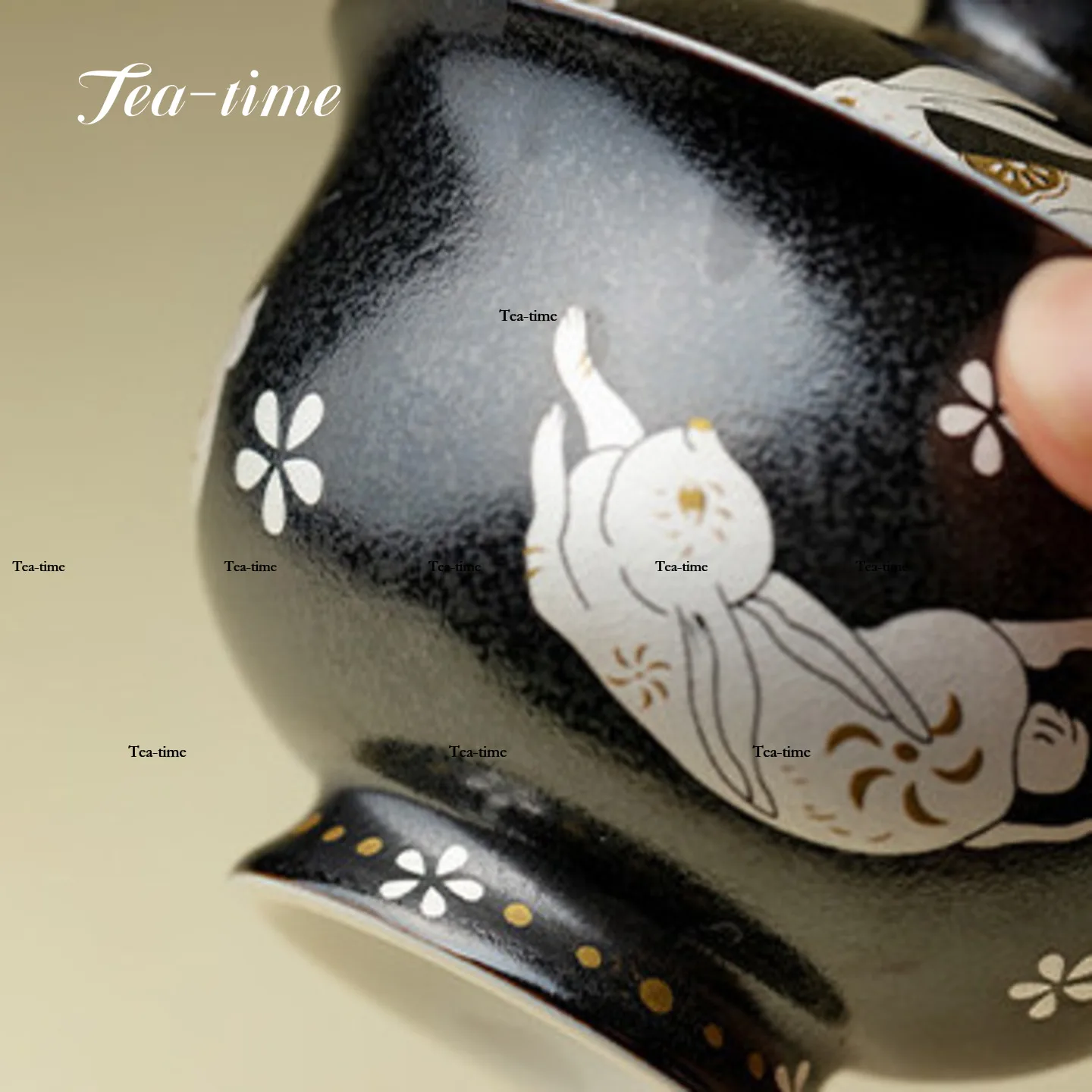 Gilded Silver Gaiwan Creative Silver Ceramic Tea Bowl Rabbit Aesthetic Cups  Tool Cup Kung Fu Dawan Cover Bowl Puer Chinese Clay view 5