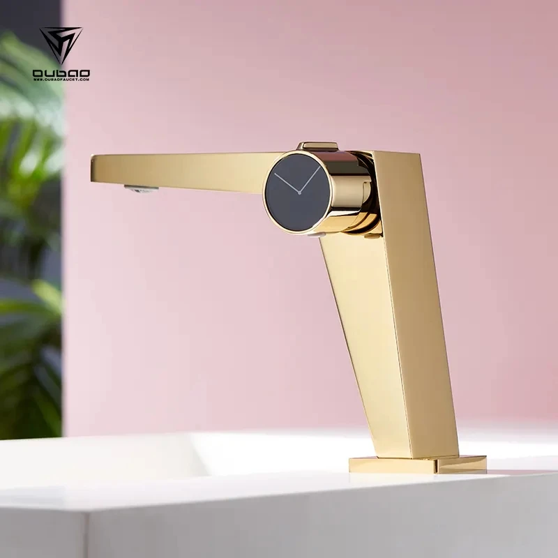 Luxury Gold Brass Bathroom sink faucet High Quality Golden Hot Cold Water Wash basin faucet Modern Design Lavabo Tap 1 Hole