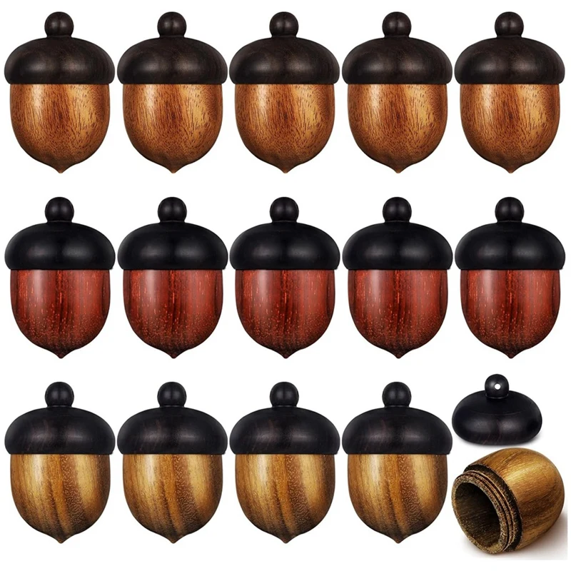 

15 PCS Miniature Wood Acorn Charms Detachable Wooden Acorn Pendant 3 Colors As Shown For Jewelry Making