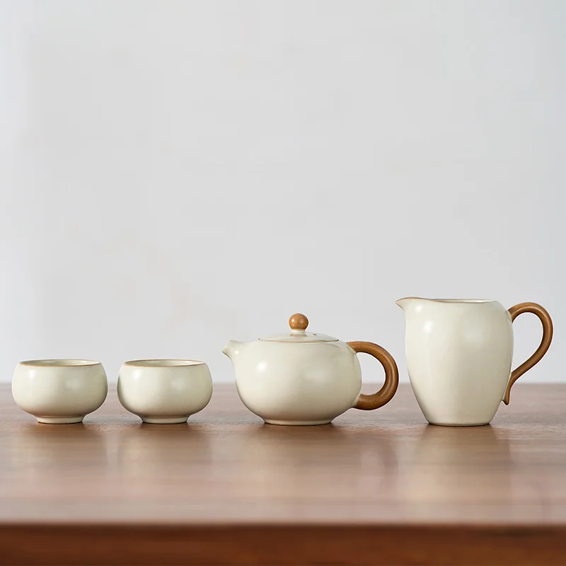 

New Style Simple Chinese Ceramics Tea Pot Set for Office Use Single Person Drinking Tea Utensils Handmade Ceramic Tea Brewing...