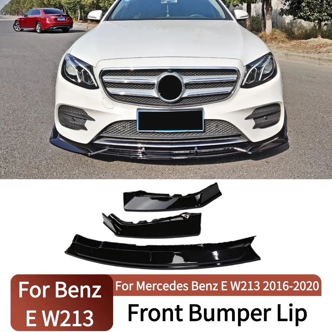 

For Mercedes Benz E class W213 2016-2020 E200 E260 E300 Front Diffuser Splitter Bumper Lip Spoiler Chin Trim Tuning Accessories