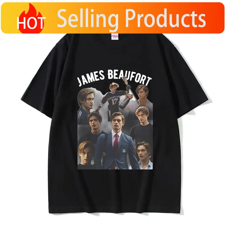 Maxton Hall James Beaufort Graphic Print T Shirt Men Fashion Retro Short Sleeve T-shirts Unisex O-Neck Oversized Cotton T-shirt