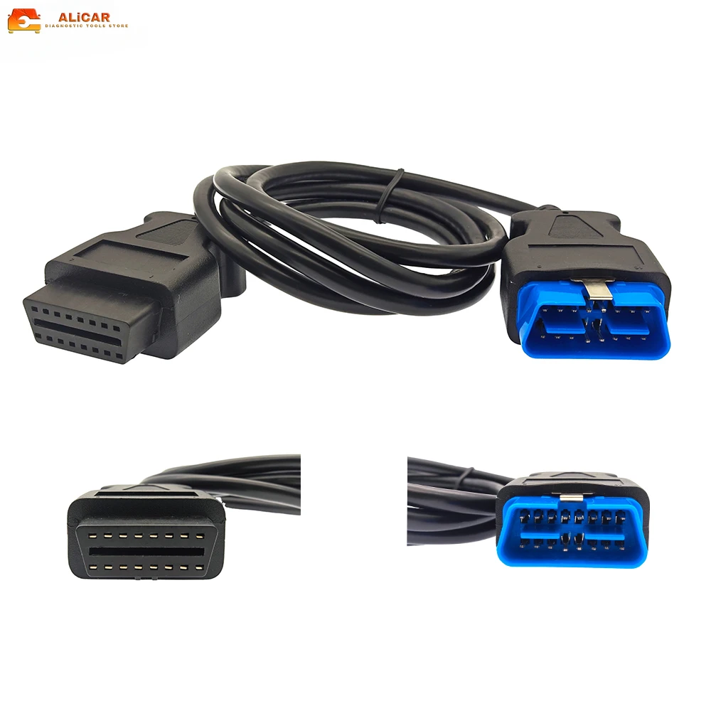 

140CM 16 Pin Socket OBD OBDII OBD2 16Pin Male To Female Car Scanner Extension Cable Connector On-Board Diagnostics (OBD) Repair