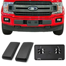Front License Plate Bracket & Front Bumper Guard Cover Pads For Ford F150 2018 2019 2020 Bumper Traverse Accessories