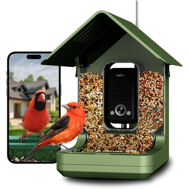 4K HD Bird Feeder with Camera, 32 MP Photo of Smart Bird House with AI Identify, 2.4G/5G Dual WiFi Wireless Bird Watching Camera