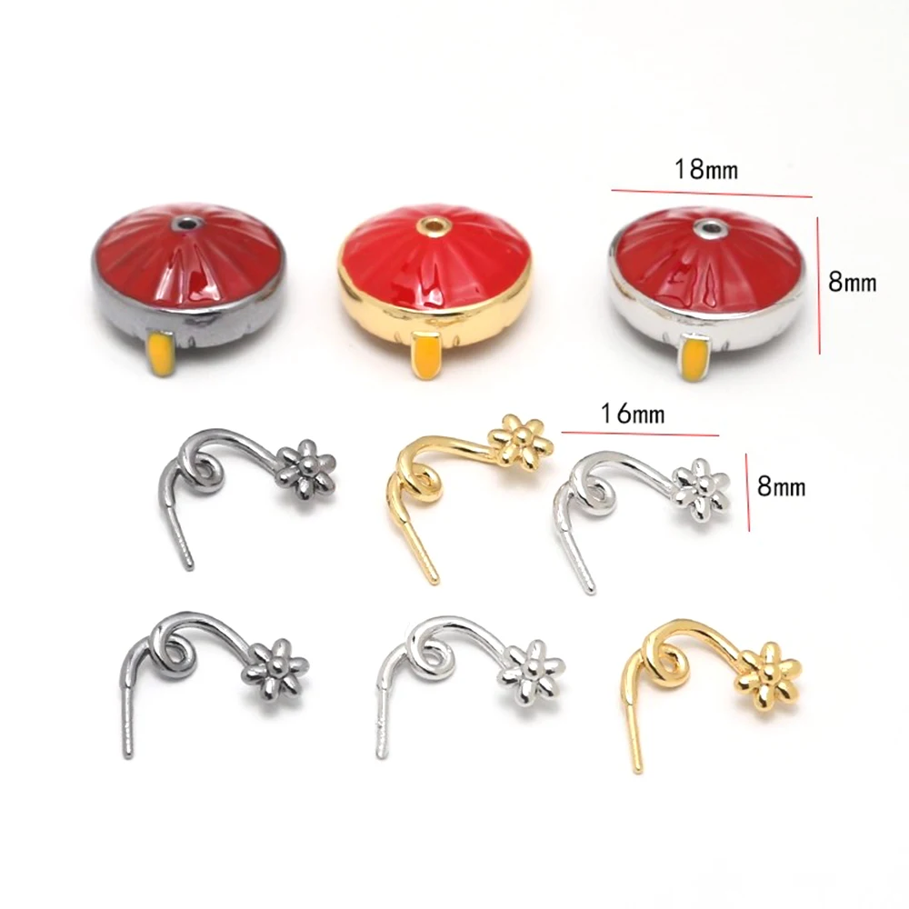 Brass Plated with Genuine Gold Vintage Hat Flower Pin DIY Jewelry Making Baroque Doll Decoration Accessory Materials