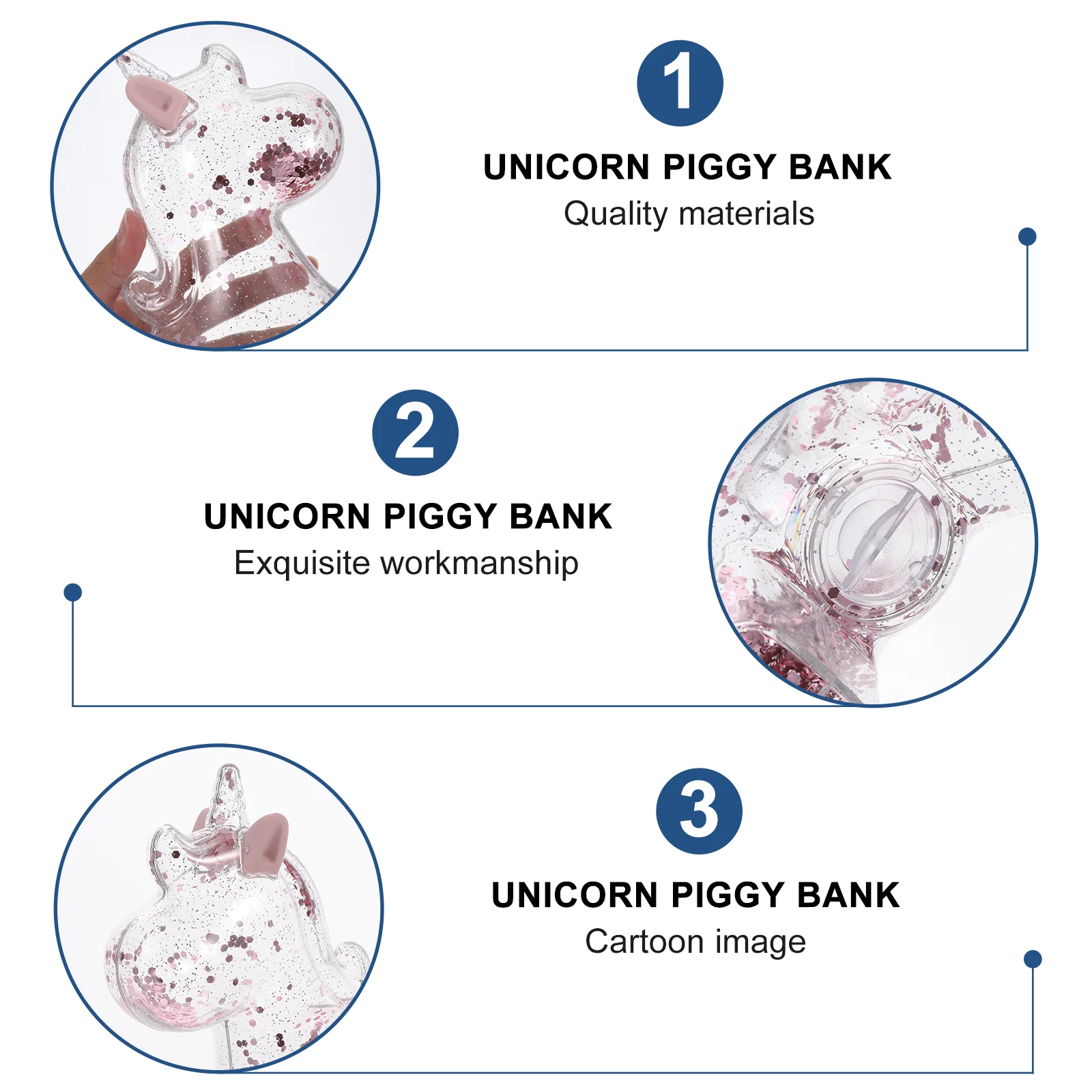 Cartoon Unicorn Piggy Bank Transparent Money Saving Boxes Coin Bank Kids Birthday Gifts Home Decoration