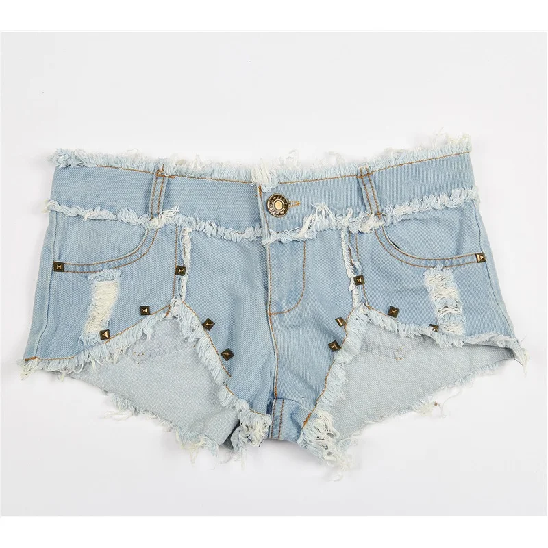 Dames Shorts Nieuwe Mode Afslankende Lage Taille Gescheurde Dunne Ultrakorte Jeans Voor Nachtclub Paaldans