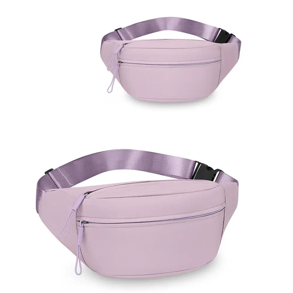 Fashion Solid Color Waist Bag Double Layer Waterproof Chest Bag Double Pocket Shoulder Bag Business Trips