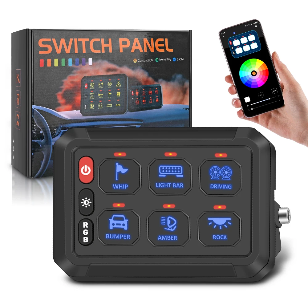 

Intelligent Library OEM Style APP Marine Switch Control Panel Multifunctional 12 24v APP Control 6 Gang Switch Panel For Rv Offr