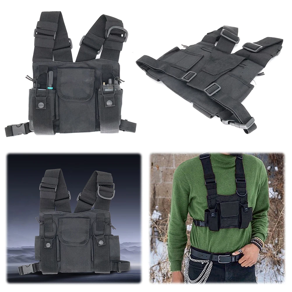 Radio Harness Chest Front Pack Adjustable Strap Vest Rig Carry Bag Lightweight for Baofeng UV-5R UV-82/BF-888S TYT/Motorola ICOM