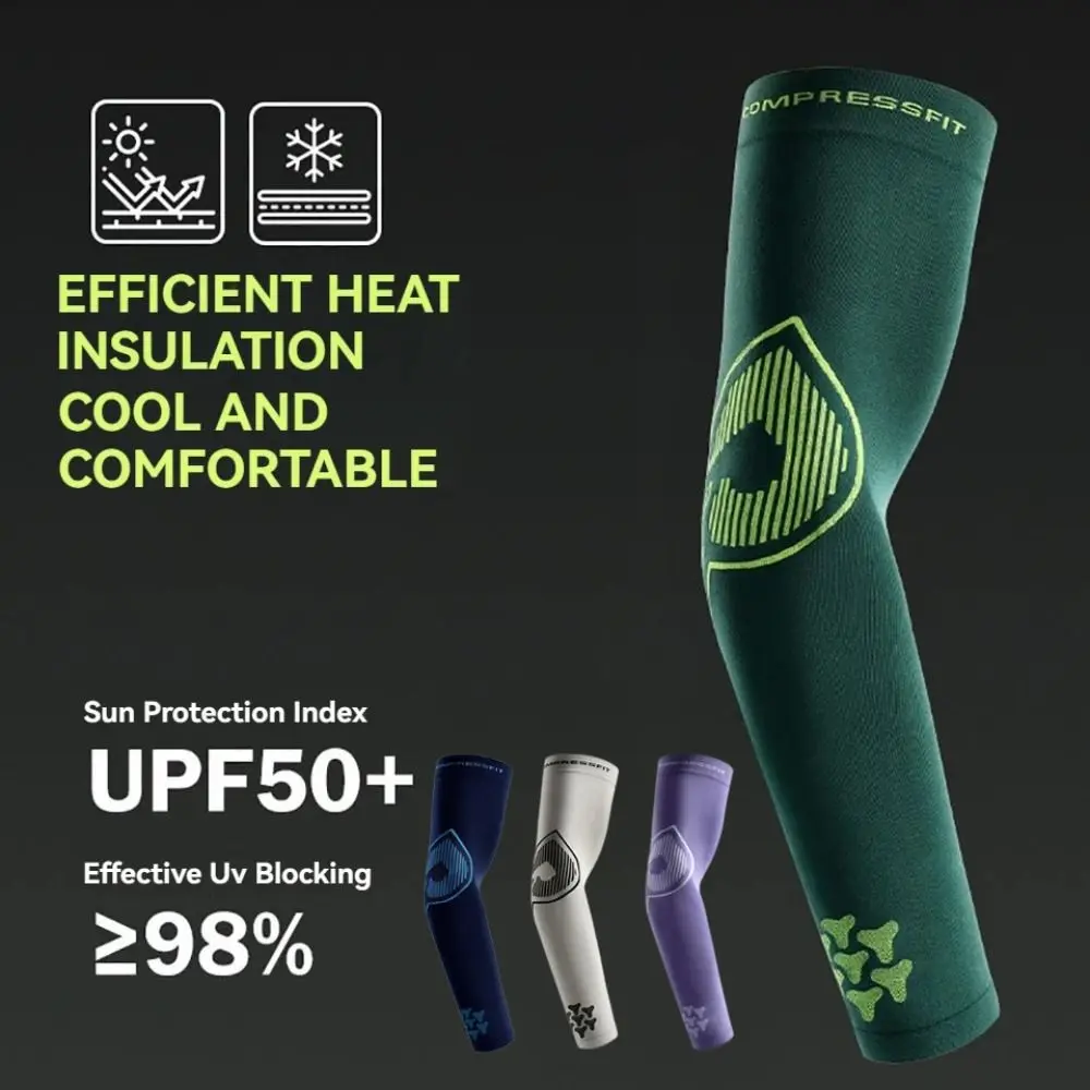 2Pcs Ice Silk Sunscreen Sleeves Quick-drying Sweat-absorbent Men's Sports Arm Guards Elastic Breathable Cooling Sleeves Cover