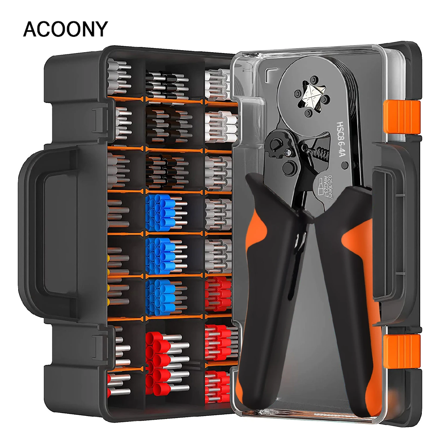 Kit de Alicate de Friso Terminal Tubular Hsc8 64a Crimper Wire Mini Virola Crimper Ferramentas Manuais Kit Elétrico Doméstico com Caixa