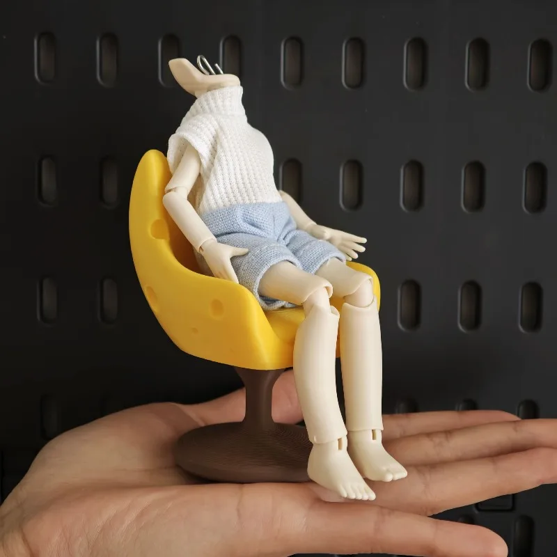 

1/12 1/6 Scale Cheese Seat BJD Bracket BJD Seat Model for 10-45cm Action Figures Scene Accessories Desktop Ornament