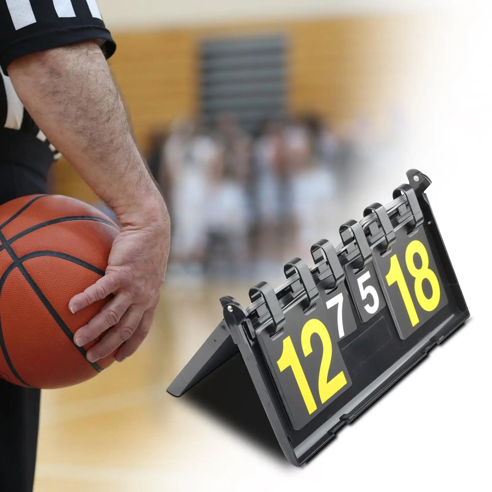 Tabletop Scoreboard Score Keeper for Basketball Team Games Competition