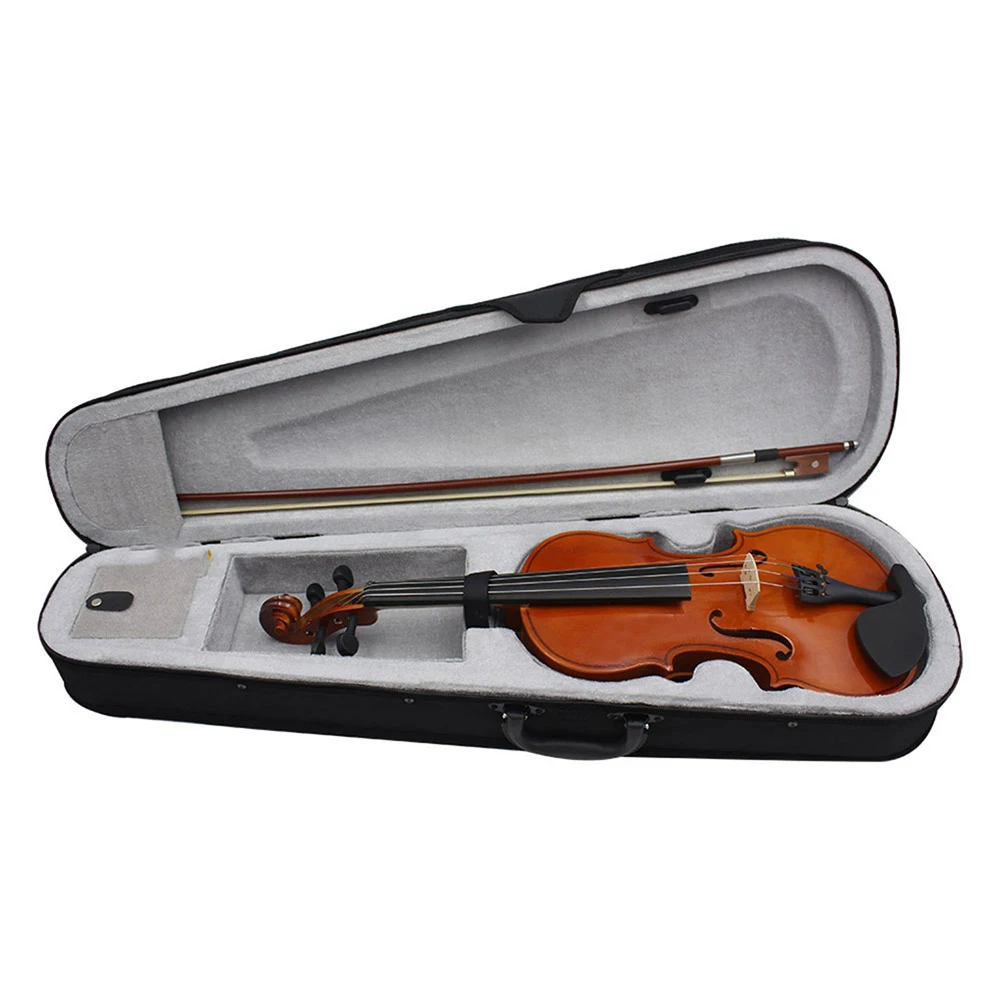 4/4 3/4 1/2 1/4 1/8 Acoustic Violin Natural Solid Wood Violin Fiddle With Carrying Case Bow Beginners Musical Instrument Gifts