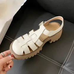 XIHAHA New Women's Sandals Summer Breathable Comfortable Designer Girls Sandals Thick Bottom Waterproof Woman Platform Sandals