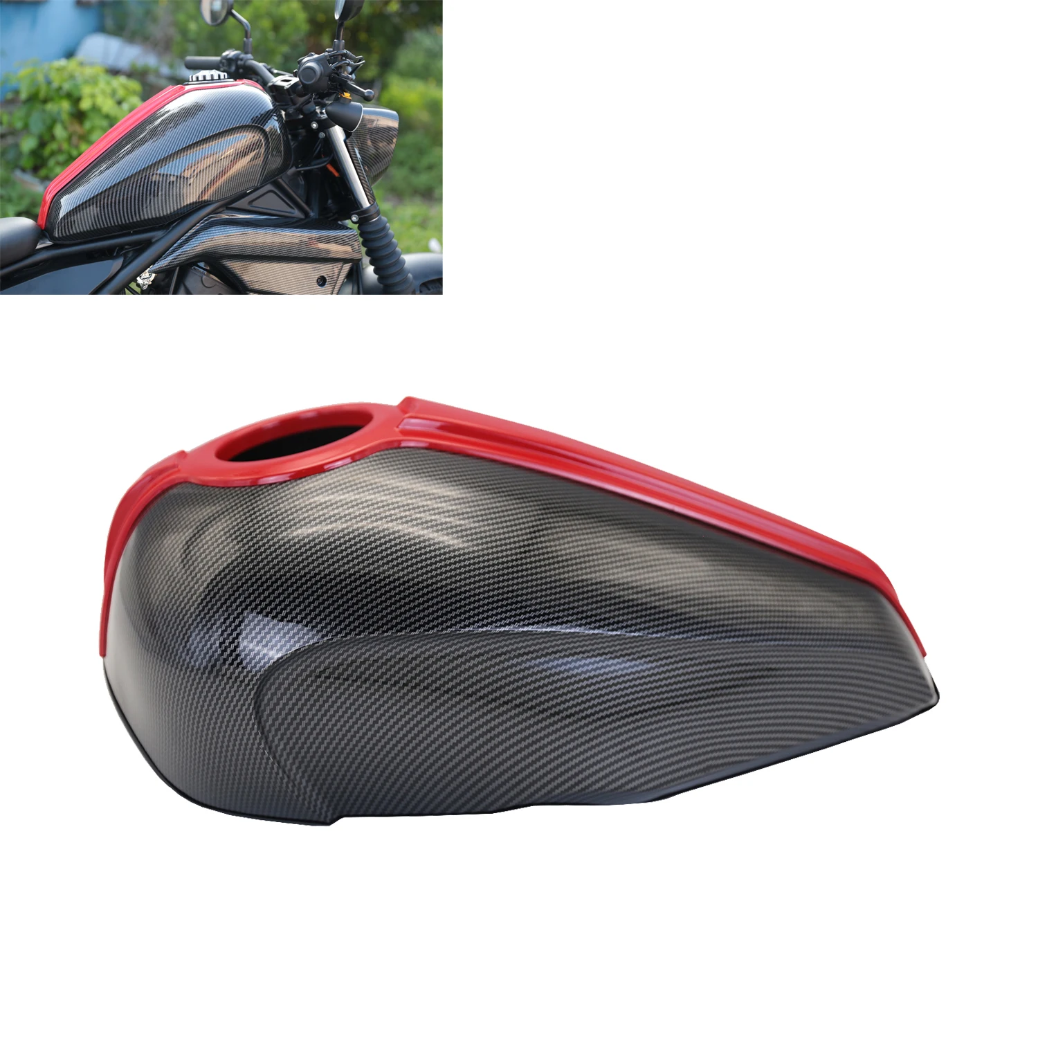 

Carbon Fiber Painting Fuel Gas Tank Cover Guard Fairing Cowl Fit For Honda Rebel CMX500 CMX300 2017-2023