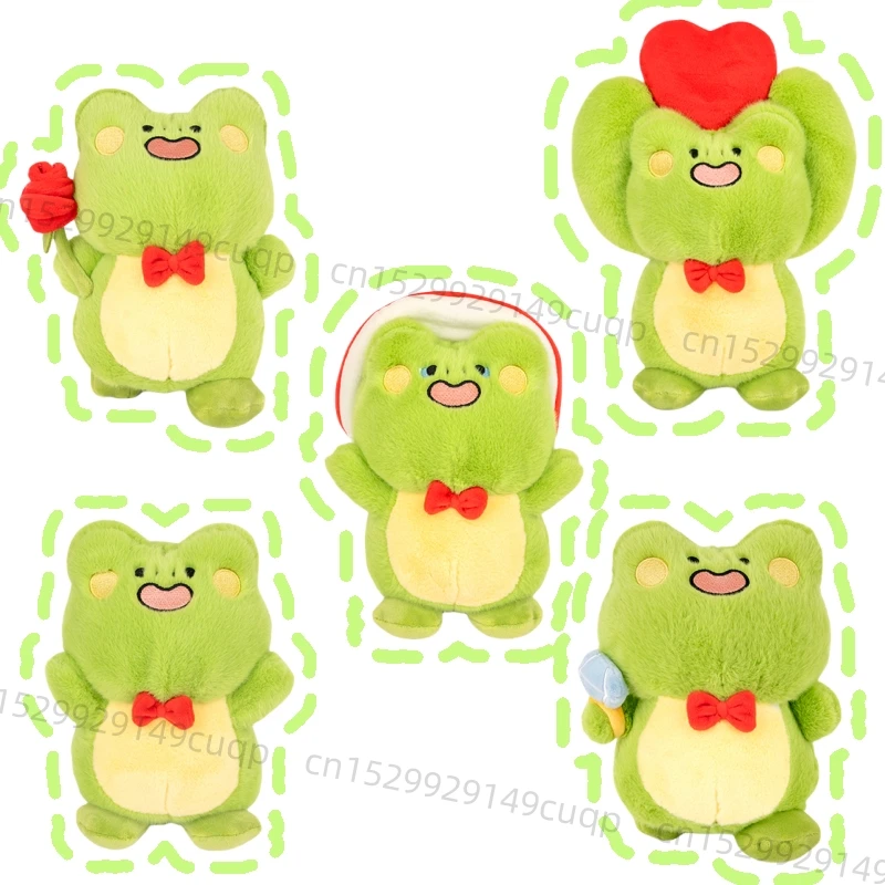 20cm Kawaii Changeable Frog Plush Doll Rainbow Mushroom Diamond Ring Rose Love Frog Animal Super Soft Plush Toy Home Design