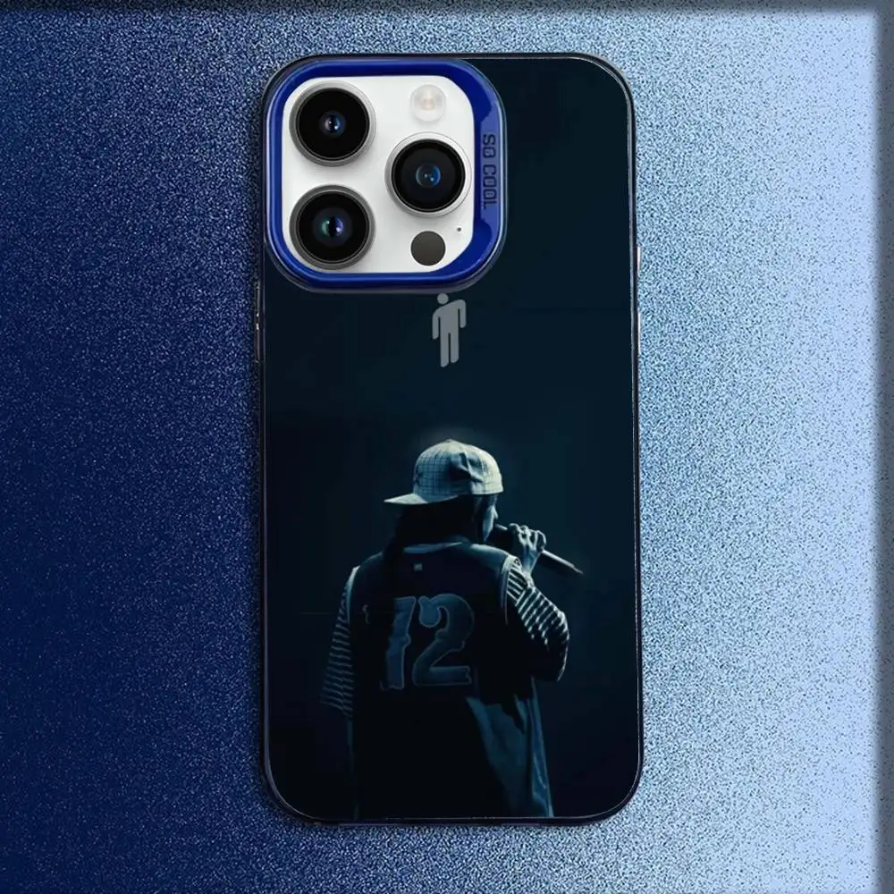 B-Billie B-BLUE Eilish المغني جراب هاتف آيفون 17,16,15,14,13,12,11,Pro,Max,Plus,E,SE4,Air,Mini Blue IMD Box