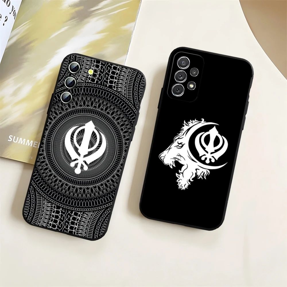 Sikh Khanda Sikhism Phone Case for Samsung Galaxy S23 S24 S20 S21 S22 Ultra Fe Plus M54 A34 A54 A24 A52 A53 Coque