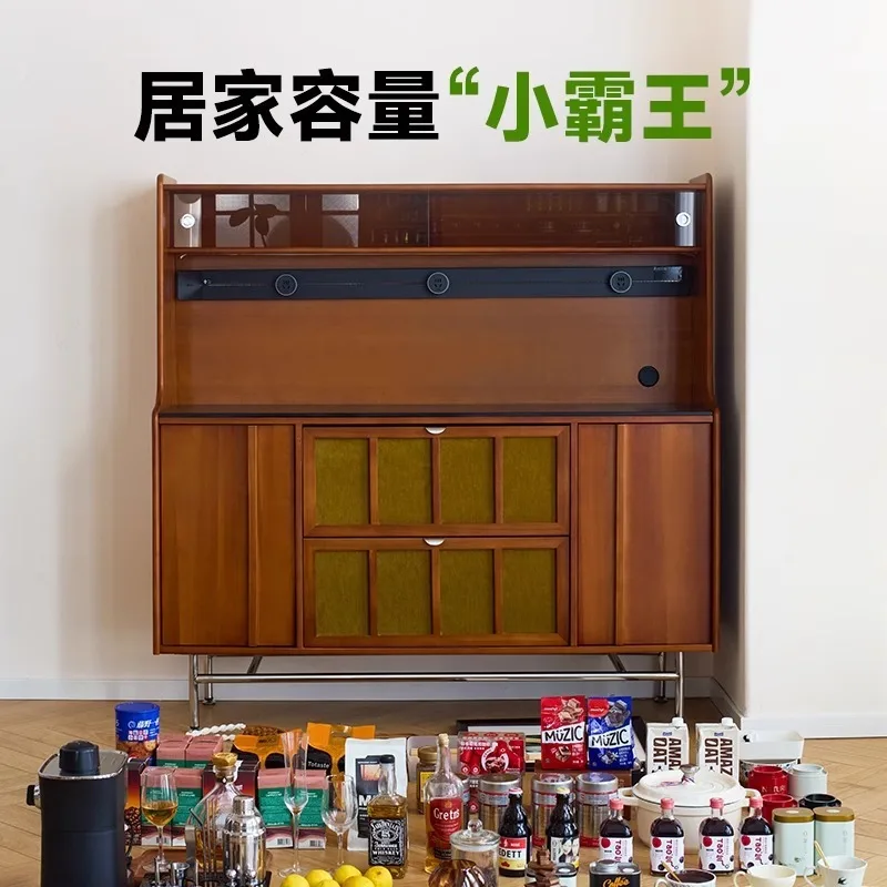 boxwood retro French side cabinet against the wall integrated locker double living room wine cabinet