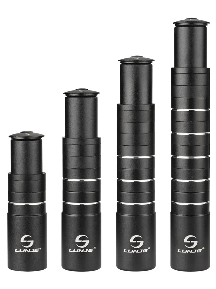 AliExpress LUNJE Bicycle Fork Stem 85/115/150/180/210mm Height Extender Handlebar Rise Up Adapter MTB Power Increased Mountain Cycling Parts