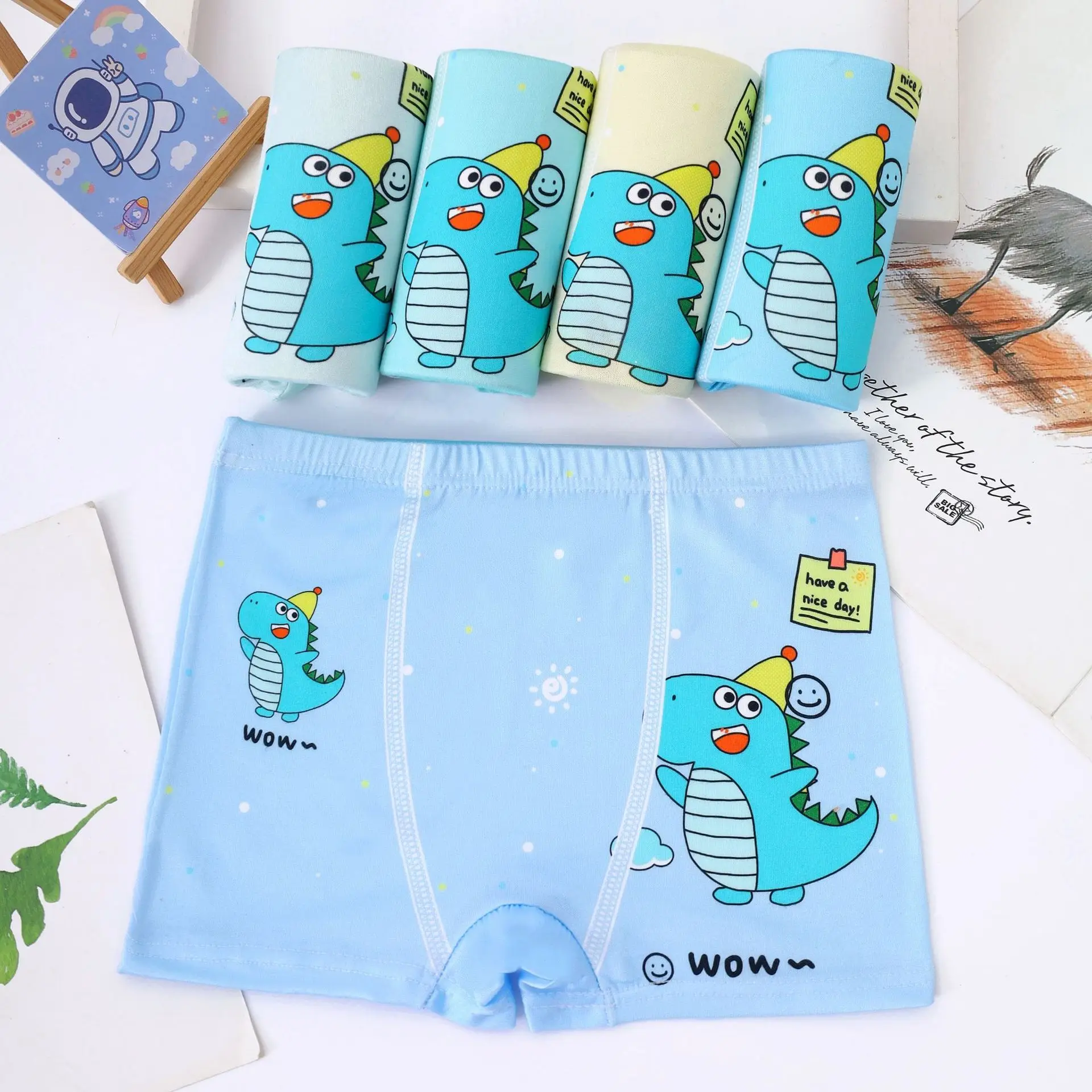 4pcs/Lot Children Boy Briefs Cotton Soft Toddler Cartoon Girl Short Panties Kid Underwear for Infant Boy Teen Underpant 2 -15 Ye