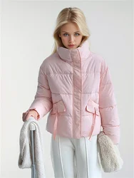 Women's Winter Down Jackets Short 2024 New Stylish And Sweet Solid Colors The Stand Collar Is Loose Thicken Warm Jacket