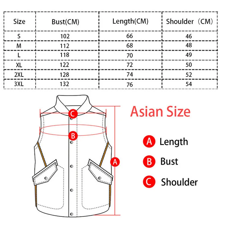 Męska czarna kamizelka bez rękawów z kołnierzykiem, jednorzędowa, z kieszeniami, ze sztucznej skóry, rozmiary S M L XL XXL XXXL — zdjęcie 6