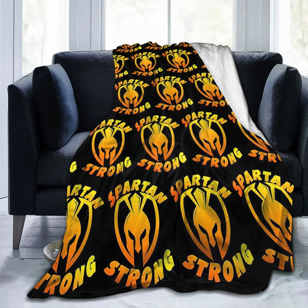 

Spartan Race Sparta Spirit Blanket Flannel Sofa Throw Blanket Lightweight for Home Bedroom Office Throws Bedspread Quilt