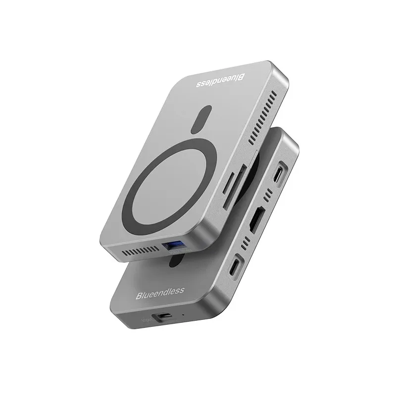 7 in 1 HUB M.2 2230 2242 2280 Magnetic attraction NVME Docking Station 10Gbps PD100W 4K60HZ HDTV SSD Enclosure with cooling fan