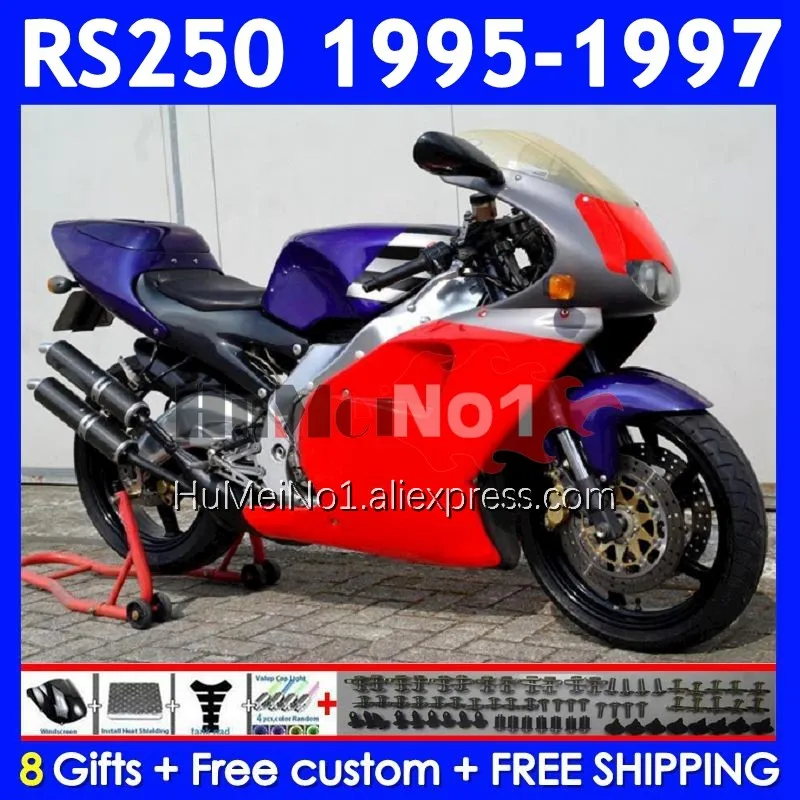 Body For Aprilia RS250 RSV250RR RS-250 RSV250 R 317No.30 blue red RS 250 RSV 250 R RR 1995 1996 1997 RS250R 95 96 97 Fairing