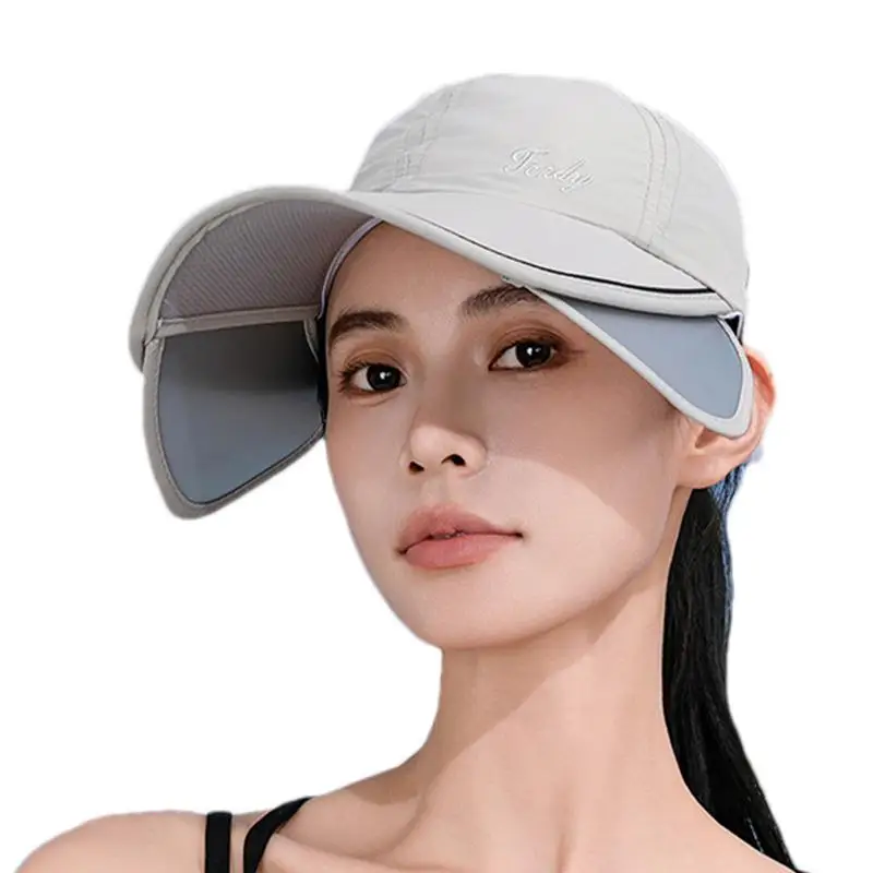 Women Sunblock Hats Retractable Baseball Caps Sun Visor Hats Quick-Drying Outdoor Sports Sunscreen Hat Summer Sun Protection