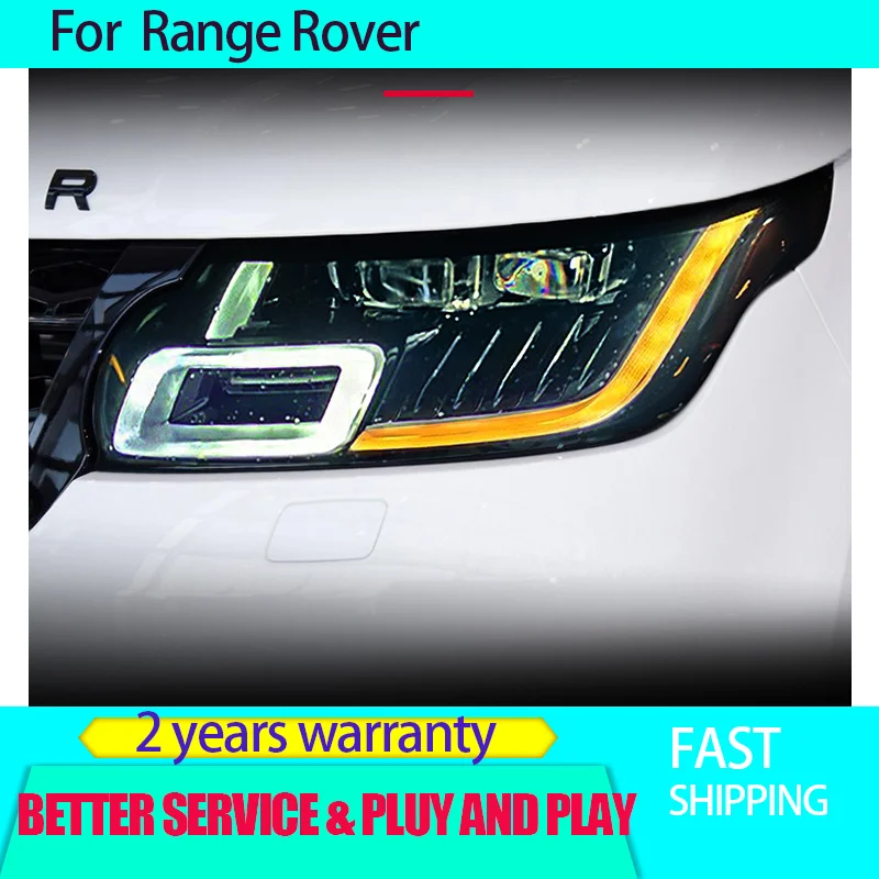 

For 2014-2017 Land Range Rover Sport headlight assembly modified LED lens daytime running lights flowing turn signal lights