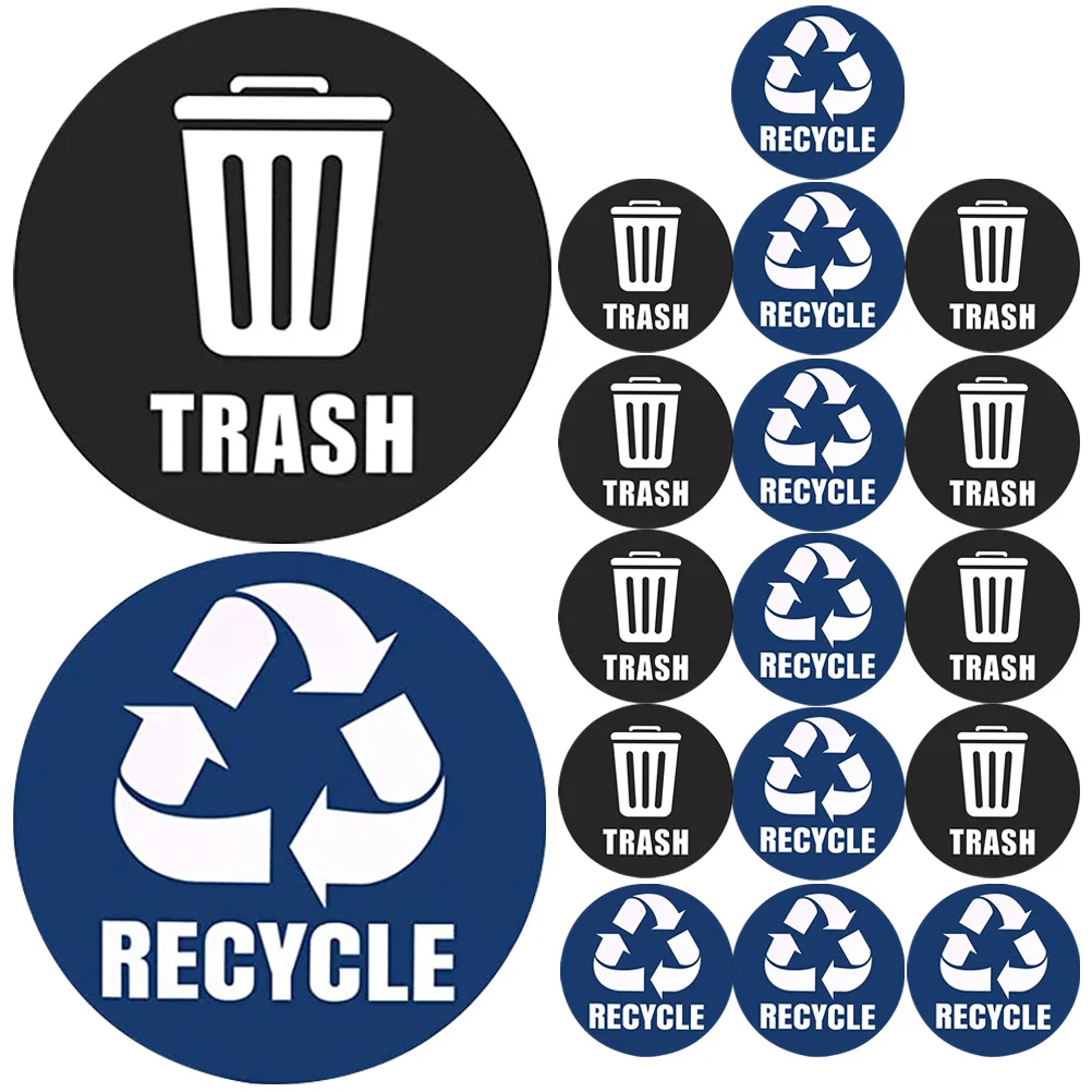 

Trash Cans Classification Stickers Recycle Water Proof Bin Kitchen Trashcan Decals