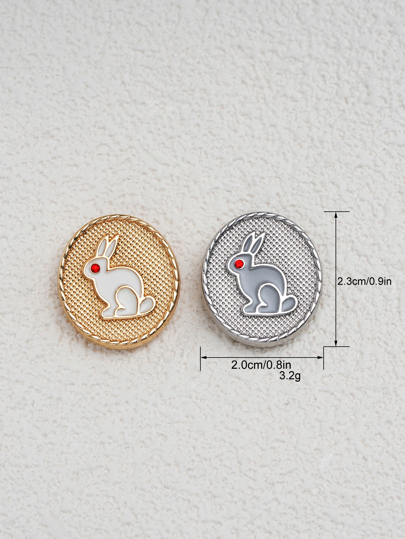 8pcs/Pack Striped Bunny Cottagecore Metal Shank Buttons for Children's Clothing Shoes Bags Accessories DIY Crafts Sewing Tools - view 6