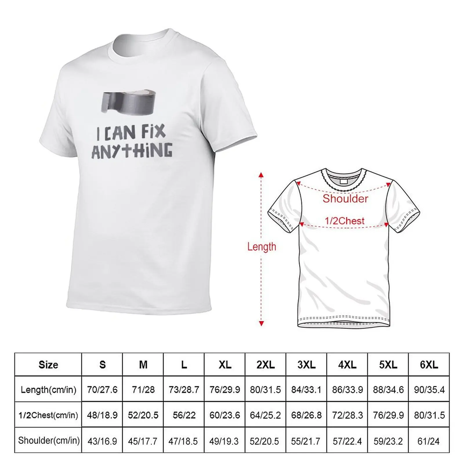 I Can Fix Anything with Duct Tape T-Shirt summer clothes sweat T-shirts for men cotton