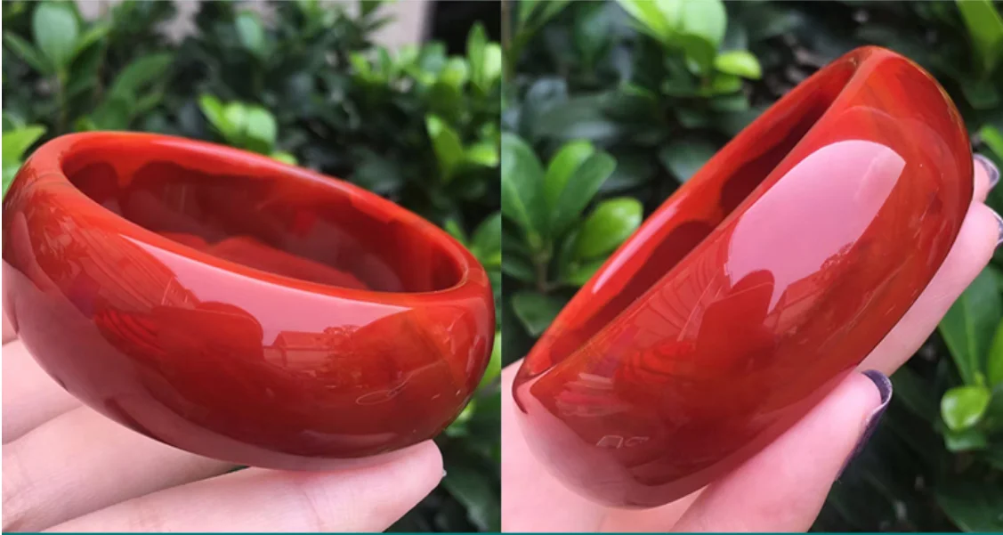 High Quality Boutique Red Agate Chalcedony Bracelet Natural Primary Color Southred Jade Bangle Exquisite Jewelry Luck Accessorie